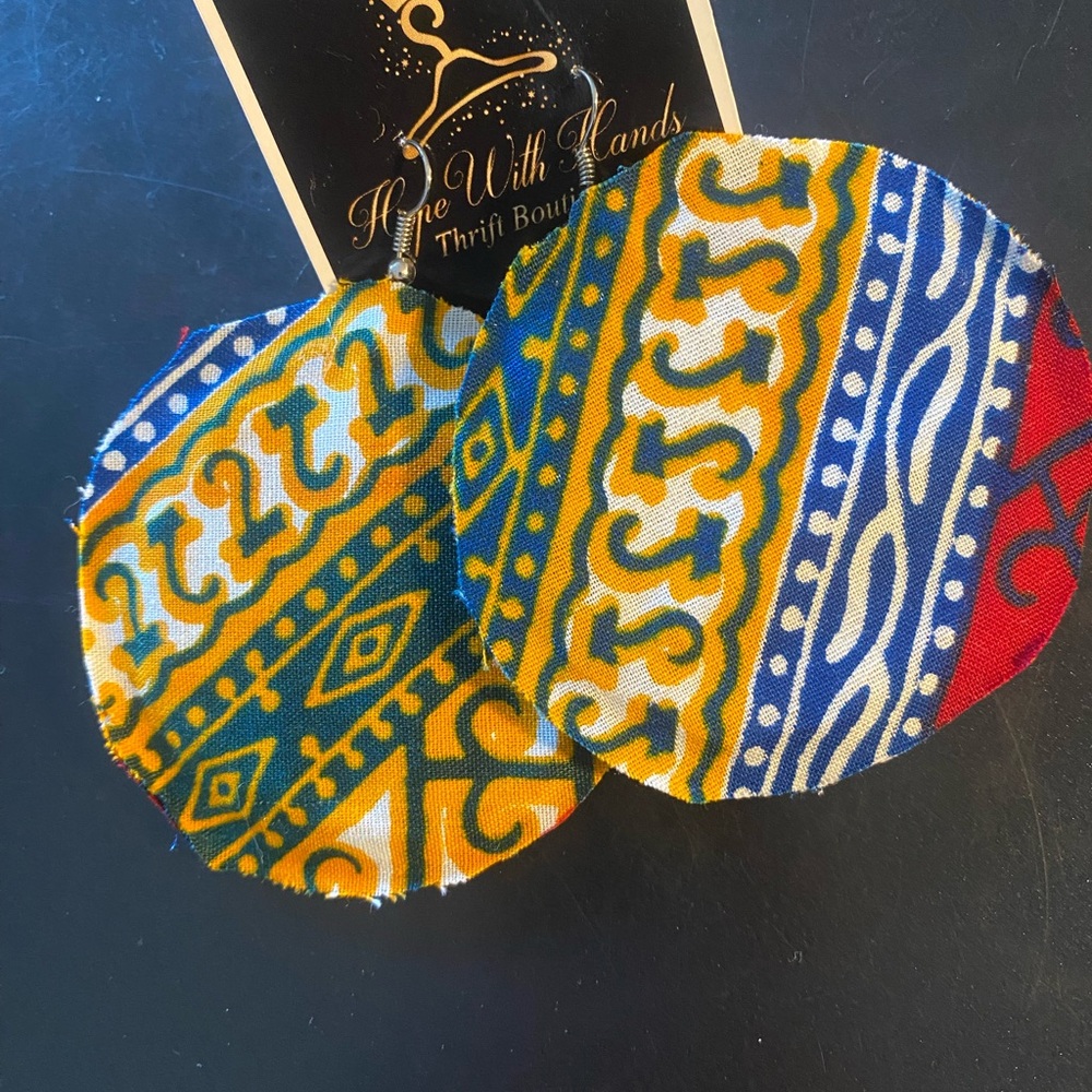 Colorful Patterned Fabric Earrings